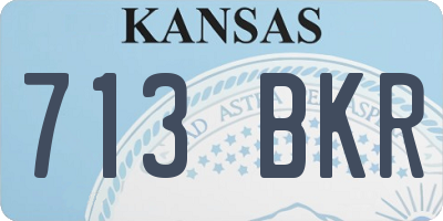 KS license plate 713BKR