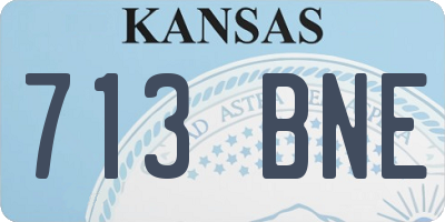 KS license plate 713BNE