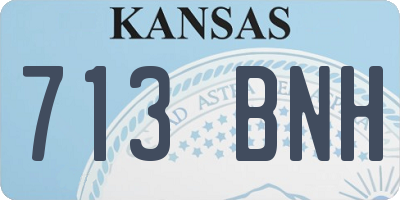 KS license plate 713BNH