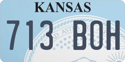 KS license plate 713BOH