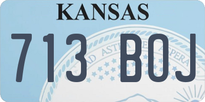 KS license plate 713BOJ
