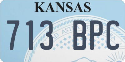 KS license plate 713BPC