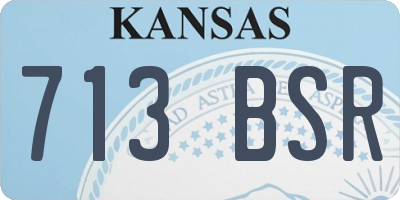 KS license plate 713BSR