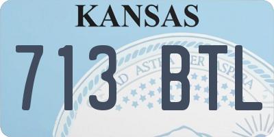 KS license plate 713BTL