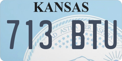 KS license plate 713BTU