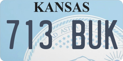 KS license plate 713BUK