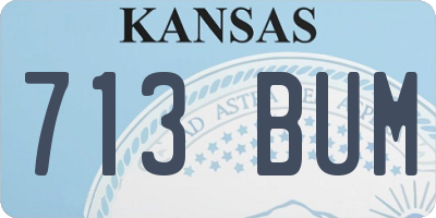 KS license plate 713BUM