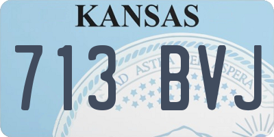 KS license plate 713BVJ