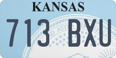KS license plate 713BXU