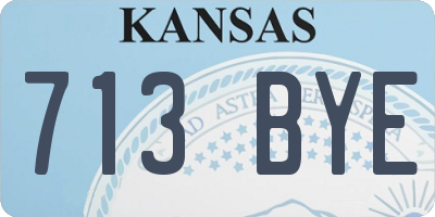 KS license plate 713BYE
