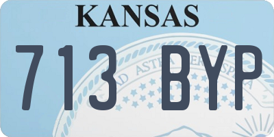 KS license plate 713BYP