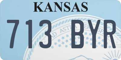 KS license plate 713BYR