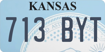 KS license plate 713BYT