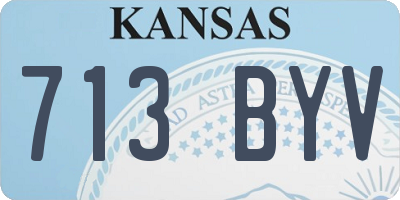 KS license plate 713BYV