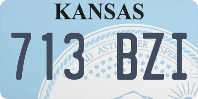 KS license plate 713BZI