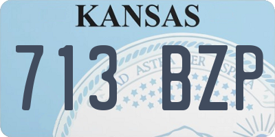 KS license plate 713BZP