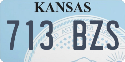 KS license plate 713BZS