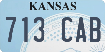 KS license plate 713CAB