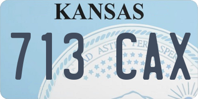 KS license plate 713CAX