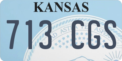 KS license plate 713CGS