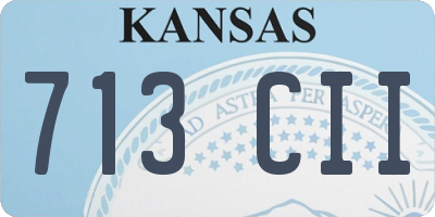KS license plate 713CII