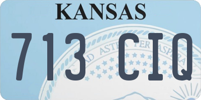 KS license plate 713CIQ