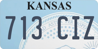 KS license plate 713CIZ