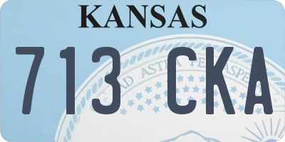 KS license plate 713CKA