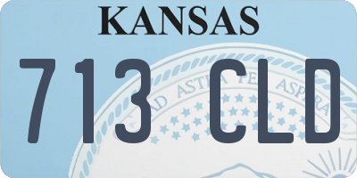 KS license plate 713CLD