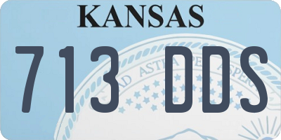 KS license plate 713DDS