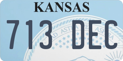KS license plate 713DEC