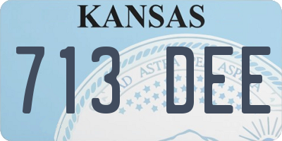 KS license plate 713DEE