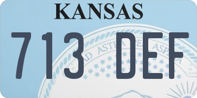 KS license plate 713DEF