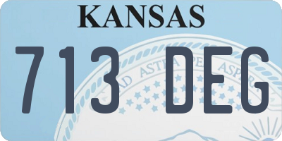 KS license plate 713DEG