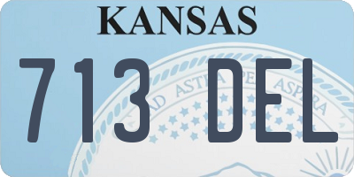 KS license plate 713DEL