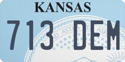 KS license plate 713DEM