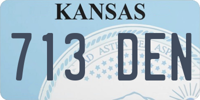 KS license plate 713DEN