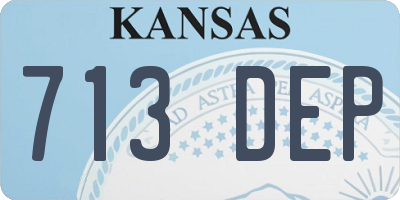 KS license plate 713DEP