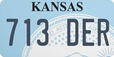 KS license plate 713DER