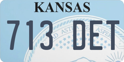 KS license plate 713DET
