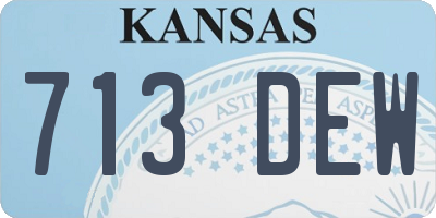 KS license plate 713DEW