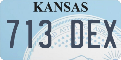 KS license plate 713DEX