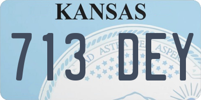 KS license plate 713DEY