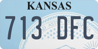 KS license plate 713DFC