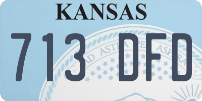 KS license plate 713DFD