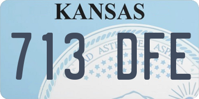KS license plate 713DFE