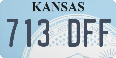 KS license plate 713DFF