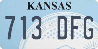 KS license plate 713DFG