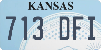 KS license plate 713DFI