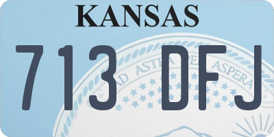 KS license plate 713DFJ